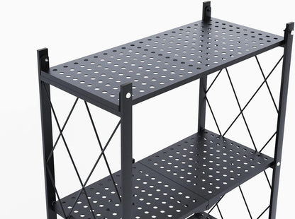 Étagère Pliante 5 Niveaux en Métal avec Roues – Rangement Robuste