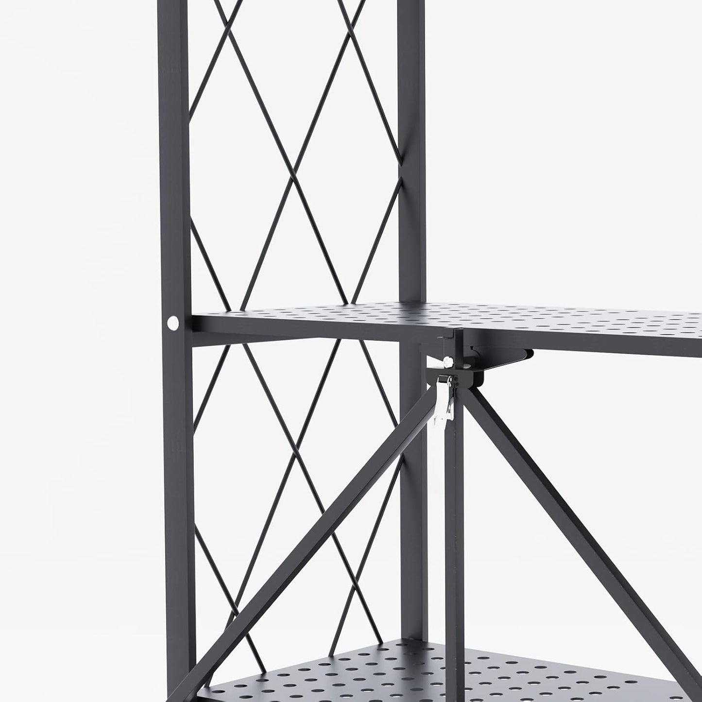 Étagère Pliante 5 Niveaux en Métal avec Roues – Rangement Robuste