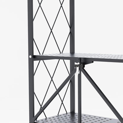 Étagère Pliante 5 Niveaux en Métal avec Roues – Rangement Robuste